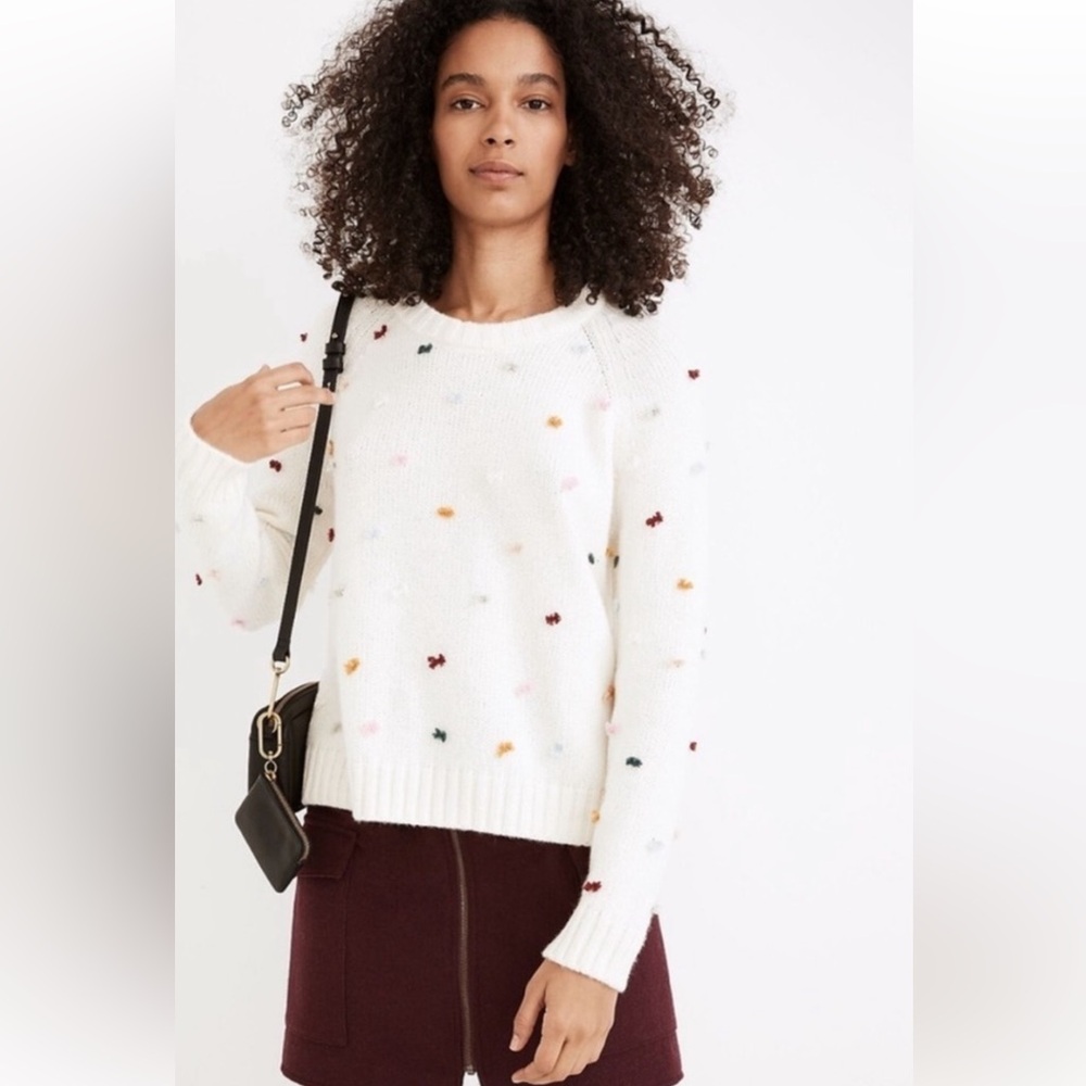 Madewell Cream Sweater with Multicolor Accents